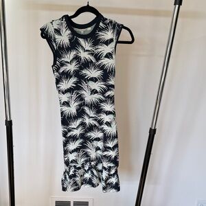 RACHEL Rachel Roy Navy and Cream Palm Mini Dress